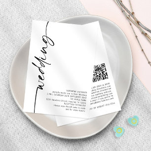 Elegante kalligrafie QR-code elke kleur bruiloft Kaart