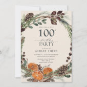 Elegante kalligrafie rustiek Sinaasappel 100e verj Kaart (Voorkant)