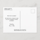 Elegante kalligrafie salie trouwkaart save the dat aankondigingskaart (Achterkant)