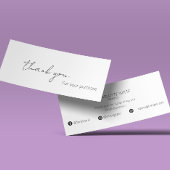 Elegante kalligrafie Scrip dank u voor uw bestelli Mini Visitekaartjes