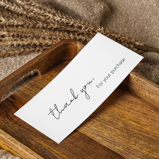 Elegante kalligrafie Scrip dank u voor uw bestelli Mini Visitekaartjes