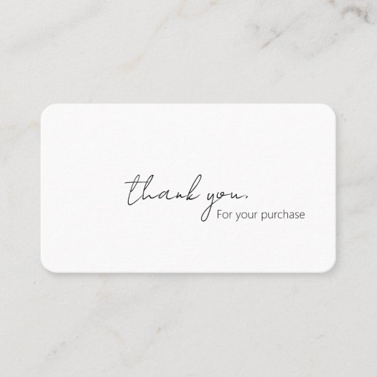 Elegante kalligrafie Scrip dank u voor uw bestelli Visitekaartje (Voorkant)