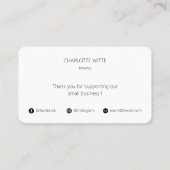 Elegante kalligrafie Scrip dank u voor uw bestelli Visitekaartje (Achterkant)