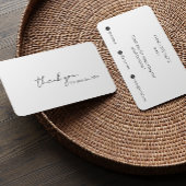 Elegante kalligrafie Scrip dank u voor uw bestelli Visitekaartje