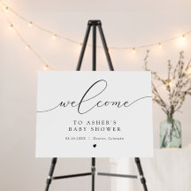 Elegante kalligrafie script baby shower welkom
