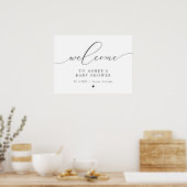 Elegante kalligrafie script baby shower welkom poster (Keuken)