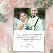 Elegante kalligrafie Script bruiloft 3 foto collag Bedankkaart