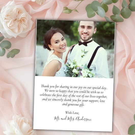 Elegante kalligrafie Script bruiloft 3 foto collag Bedankkaart