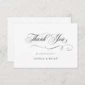 Elegante kalligrafie script bruiloft dank u kaart (Voorkant / Achterkant)