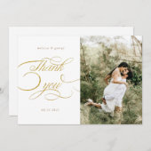 Elegante kalligrafie script bruiloft dank u kaart (Voorkant / Achterkant)