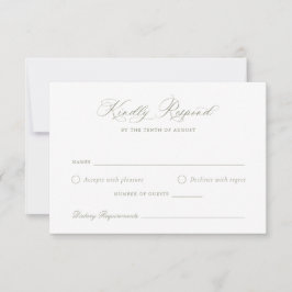 Elegante kalligrafie script bruiloft RSVP kaart