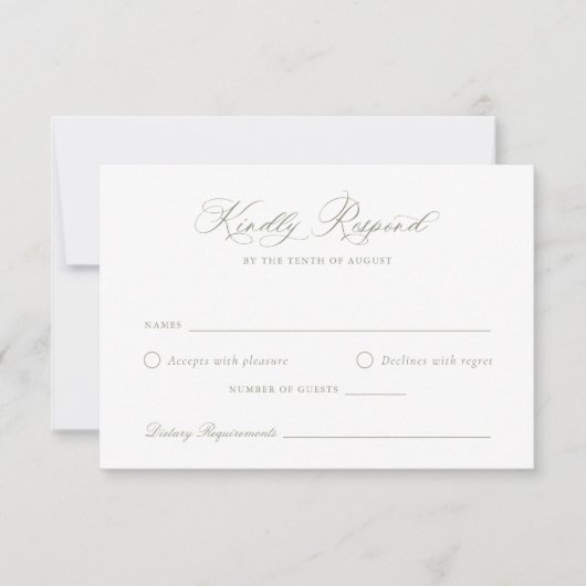 Elegante kalligrafie script bruiloft RSVP kaart (Voorkant)