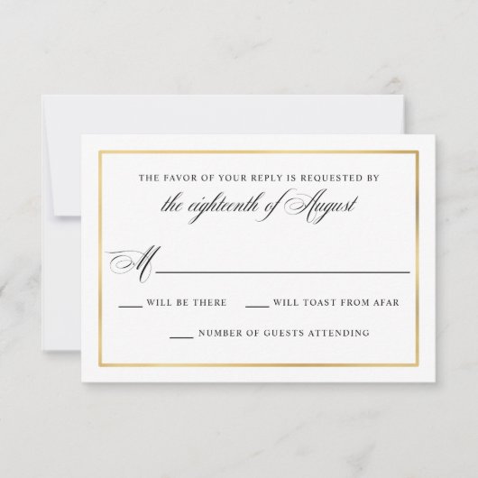 Elegante kalligrafie Script bruiloft RSVP Kaartje (Voorkant)