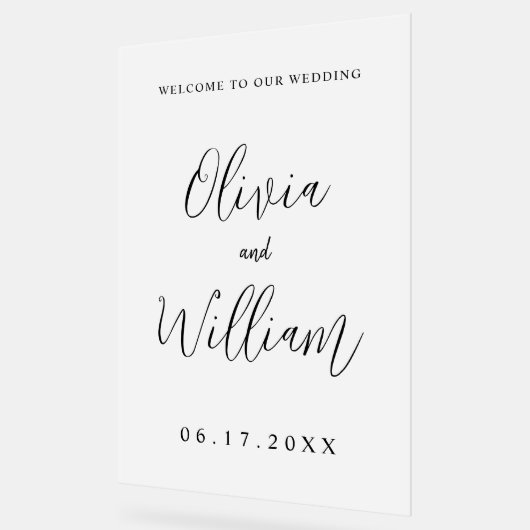 Elegante kalligrafie script bruiloft welkom Froste Acryl Bord (Hoek)
