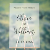 Elegante kalligrafie script bruiloft welkom Froste Acryl Bord (Neutraal)