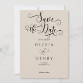 Elegante kalligrafie script foto QR code Save The Date (Voorkant)