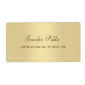 Elegante kalligrafie Script Gold Sjabloon Modern Etiket (Voorkant)