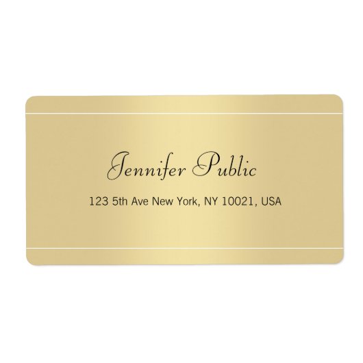 Elegante kalligrafie Script Gold Sjabloon Modern Etiket (Voorkant)