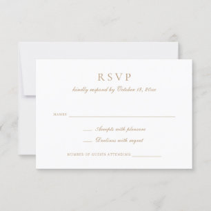 Elegante kalligrafie Script Gold Wedding RSVP Kaart