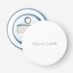 Elegante kalligrafie script minimalistische naam button flesopener
