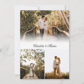 Elegante kalligrafie Script Modern 4 foto bruiloft Kaart (Achterkant)