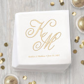 Elegante kalligrafie script monogram trouwfeest folie servetten