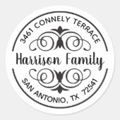 Elegante kalligrafie script retour adres label (Voorkant)