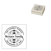 Elegante kalligrafie script retour adres label 	rubberstempel (Gestempeld)