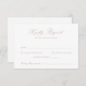 Elegante kalligrafie script roze trouw-RSVP kaart (Voorkant / Achterkant)