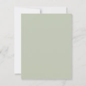Elegante kalligrafie Script Sage Bruiloft Info Kaa Kaart (Achterkant)