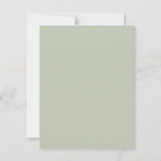 Elegante kalligrafie Script Sage Bruiloft Info Kaa Kaart (Achterkant)