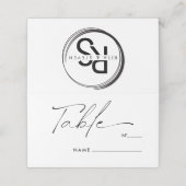 Elegante kalligrafie Script Trouwtafel (Buitenkant ongevouwen)