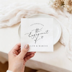 Elegante kalligrafie script verlovingsfeest servet