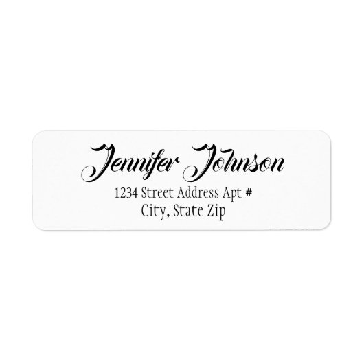  elegante kalligrafie script zwart-wit etiket (Voorkant)