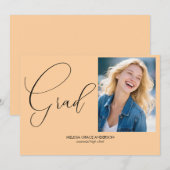 Elegante kalligrafie Single Photo Afstuderen Aankondiging (Voorkant / Achterkant)