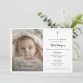 Elegante kalligrafie Spaans Bautizo Foto Kaart (Staand voorkant)