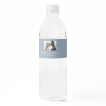 Elegante kalligrafie stoffige blauwe foto bruiloft
