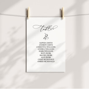 Elegante kalligrafie tafel nummer 2 zitplaatsen ka kaart