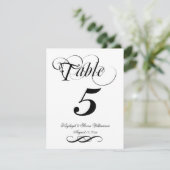 Elegante kalligrafie tafelnummer (Staand voorkant)
