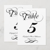 Elegante kalligrafie tafelnummer (Voorkant / Achterkant)