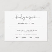 Elegante kalligrafie trouwreactiekaart RSVP Informatiekaartje (Voorkant)