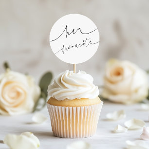 Elegante kalligrafie Trouwtaart Topper voor haar Ronde Sticker