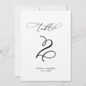 Elegante kalligrafie Trouwtafel nummer 2 Kaart (Achterkant)