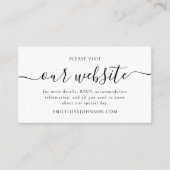 Elegante kalligrafie trouwwebsite RSVP QR-code Informatiekaartje (Voorkant)