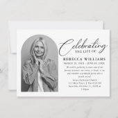 Elegante kalligrafie Viering van het leven Begrafe Kaart (Voorkant)