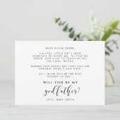 Elegante kalligrafie Wil je mijn Godfather kaart z (Staand voorkant)