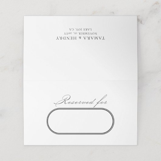 Elegante kalligrafie witte bruiloft gereserveerd (Buitenkant ongevouwen)