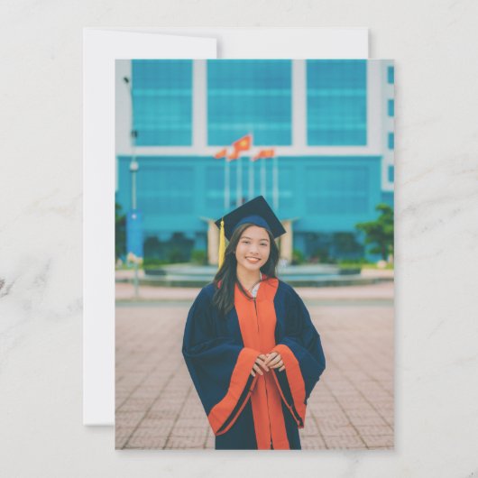 Elegante kalligrafie Ze heeft het gedaan Afstudeer Kaart (Achterkant)