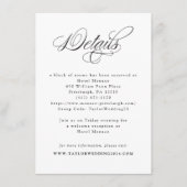 Elegante kalligrafie zwart-wit bruiloft details informatiekaartje (Voorkant)