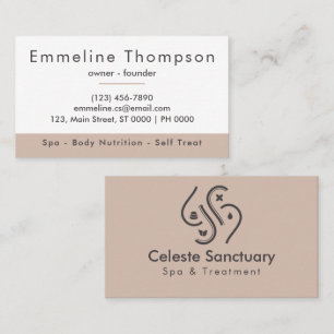 Elegante kalmerende esthetische zachte beige schoo visitekaartje
